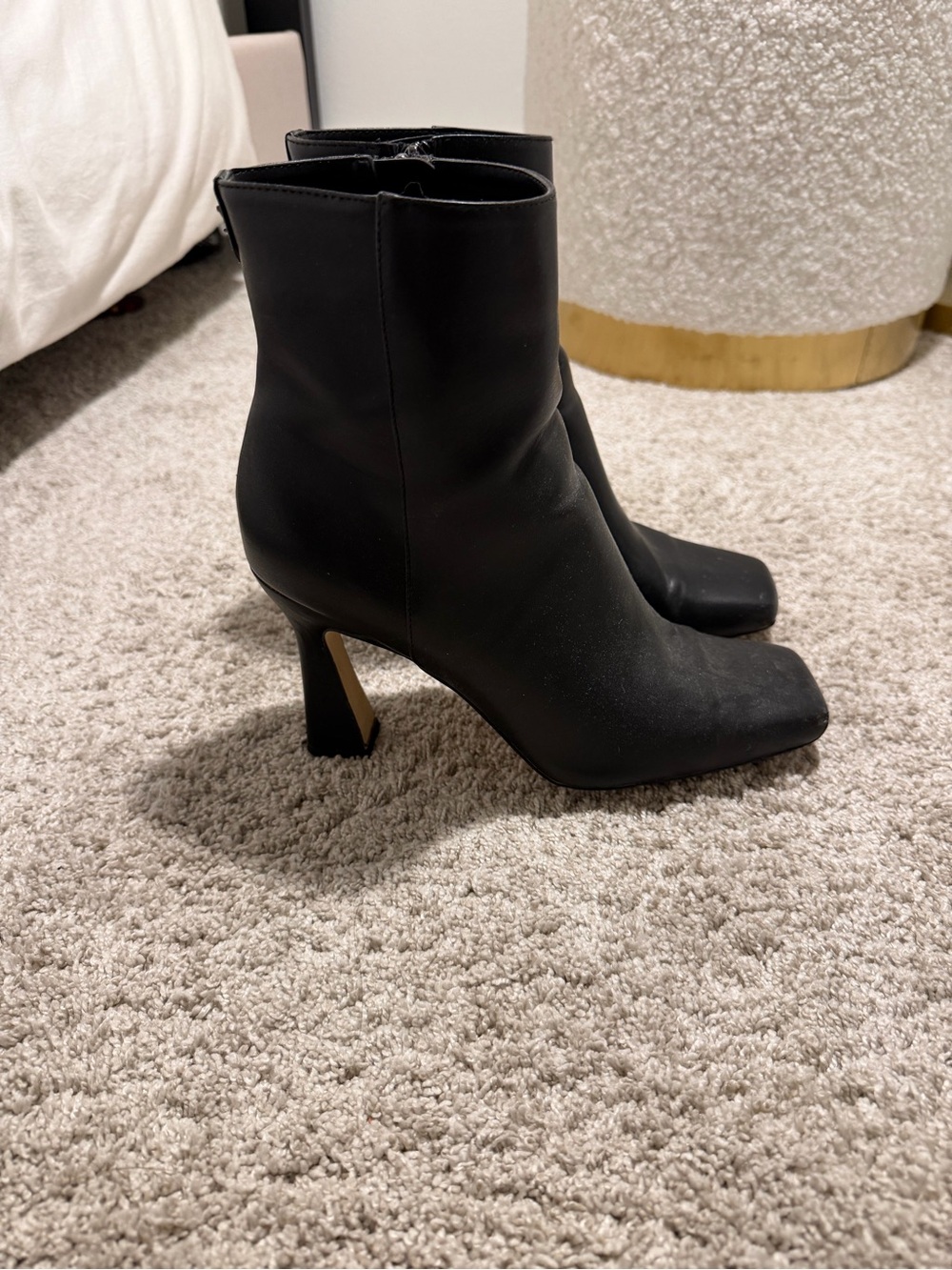 Sam Edelman Black Women's Square-Toe High Heel Ankle Boots - Classic Style